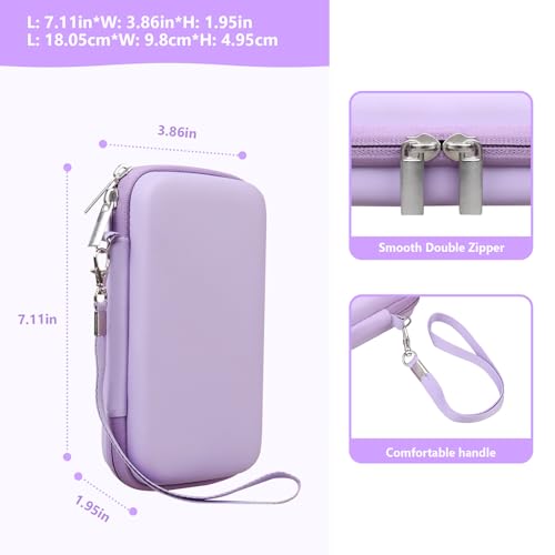Image of Supmay Hard Carrying Case Compatible with Nintendo DS Lite NDSL, Gameboy Advance Games Storage Holder Travel Bag with Mesh Pocket for USB Charging Cable, Stylus, Earphones, Game Cartridge, Purple