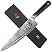TUO Cutlery Chef Knife, Japanese AUS-10 High Carbon Rose Damascus Steel, Chef's Kitchen Knife with Ergonomic G10 Handle - Ring R Series -9.5"