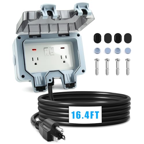 Prise extérieure NEMA 5-15R IP66 étanche avec câble 5m et interrupteur