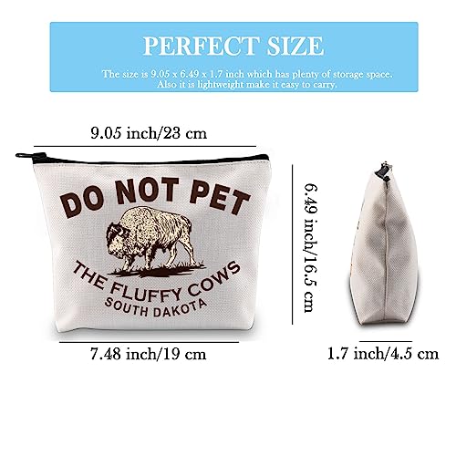 Bison Buffalo Gift Do Not Pet the Fluffy Cows Zipper Pouch South Dakota Gift Midwest Badlands National Park Gift Makeup Bag (SOUTH DAKOTA Bag)2