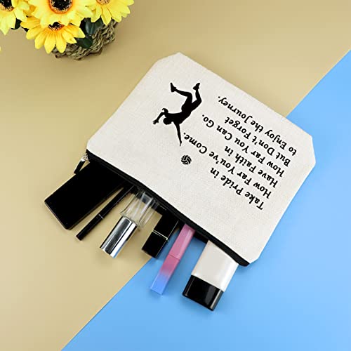 Volleyball Gifts Makeup Bag Volleyball Team Player Lover Christmas Birthday Graduation Gifts for Daughter Friends Sister Inspirational Present Cosmetic Bag Travel Toiletries Pouch4