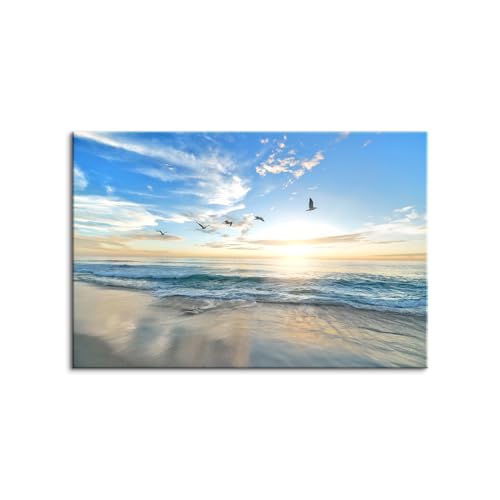 インテリア アートパネル 海 キャンバス ファブリック パネル 絵画 おしゃれ かわいい 綺麗 ポスター 額縁 壁紙 木枠付きの完成品 (60x90cm(24x36in),B)