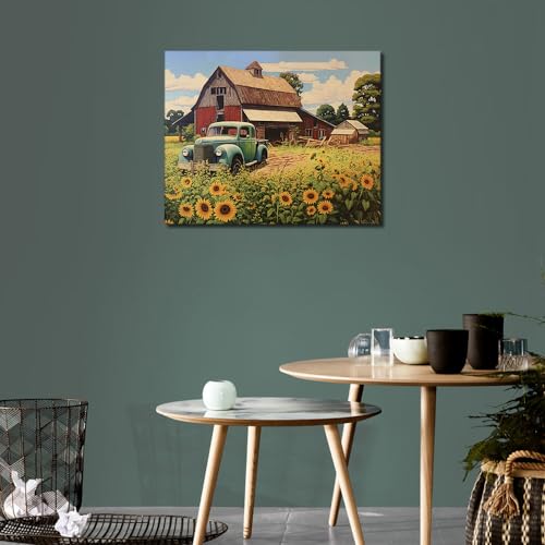 Rebotipy JJB Old Farm House Paint By Numbers For Adults Acrylic Red Barn Paint By Number Kits Blue Truck Paint thumb #1