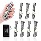 ダイニーマ ロープ ガイロープ 2mm テントロープ パラコード 反射材入り 蓄光自在金具付き 耐荷重330KG 軽量 高強度 高耐候性 長さ4ｍ 4本セット キャンプ アウトドア (グレー8本入り)