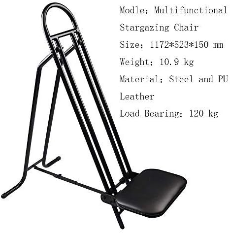 DoubleSun Star-Bound Astronomy Viewing Chair-300 lb. Capacity, 24lb Weight, Adjustable Steel Black Chair