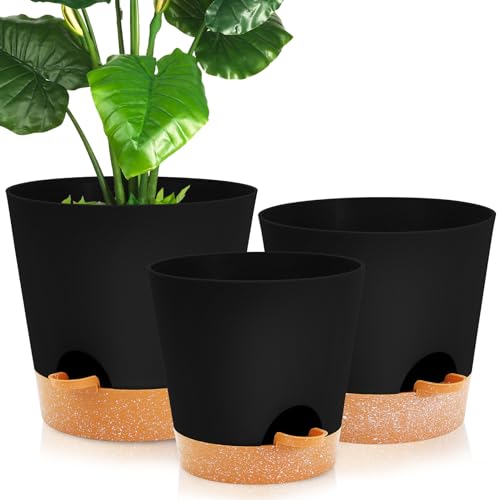 GARDIFE 10/9/8 inch Plant pots, planters for Indoor Plants, self