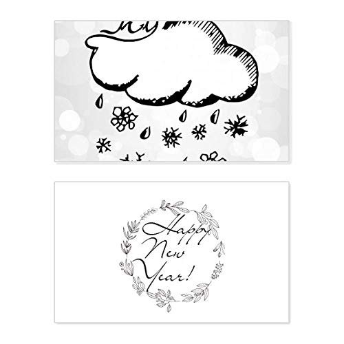Tarjeta de felicitación navideña de Año Nuevo y copo de nieve pintado