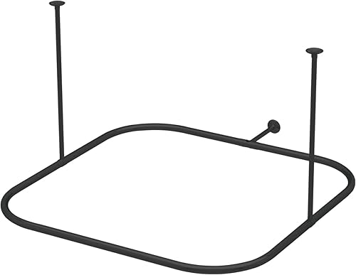 Miniatura 10 de Naiture - Barra de cortina cuadrada de acero inoxidable con soporte de techo, 36 pulgadas de largo x 36 pulgadas de ancho, acabado cromado