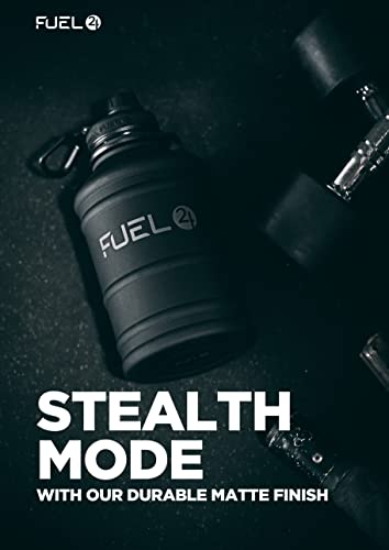 Image of Fuel24 Stainless Steel Jug - 1.3 or 2.2 Litre Water Bottle - Extra Strong, BPA Free, Leak Proof - Large Gym Sports Bottle, 1.3L, 2.2L, Metal Bottle - Colour Options