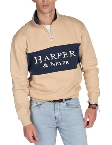 Sudadera Harper Maryland Camel sin Capucha Cremallera Hombre XXL