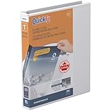 QuickFit 1 Inch Original View Binder, D-Ring, White (87010)