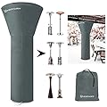 HOXSURY Patio Heater Cover Outdoor Waterproof 87 IN 420D Heavy Duty Standup Round Oxford Covers for Outdoor Heaters Weatherproof Propane Heater Covers for Outdoor Garden Treasure Grey