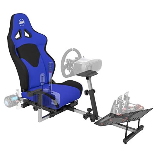 OpenWheeler GEN3 Racing Wheel Stand Cockpit Blue on Black | Fits All Logitech G923 | G29 | G920 | Thrustmaster | Fanatec Wheels | Compatible with Xbox One, PS4, PC Platforms