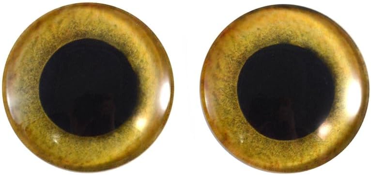 30mm Single Owl Glass Eye for Taxidermy Sculptures or Jewelry Making Crafts in Yellow