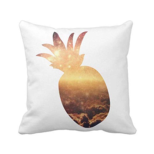 Housse de coussin ananas cosmique imprimé nébuleuse spatiale dorée - 2