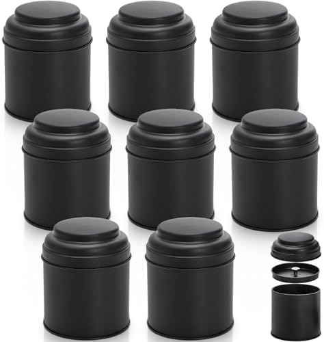 Lawei 9 Pack Tea Tin Canister with Airtight Double Lids, 8 Oz Rou...
