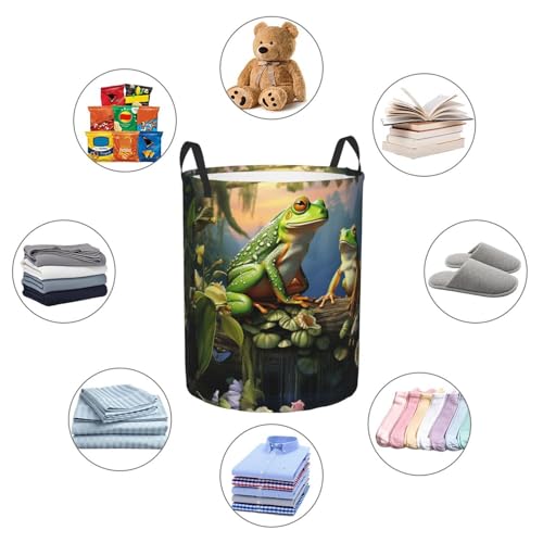 Panier à linge poignées intégrées grand modèle imperméable motif grenouilles - 7