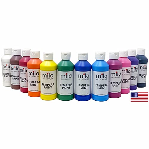 milo Tempera Paint Set of 12 Colors | 8 oz Bottles | Made in the ...
