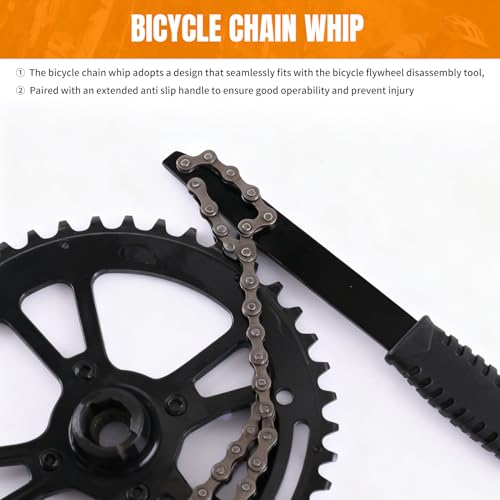 Bike Freewheel & Cassette Removal Tool and Bicycle Chain Whip, Portable Bike Tools, Bike Maintenance Repair Road Mountain Freewheel Removal Set