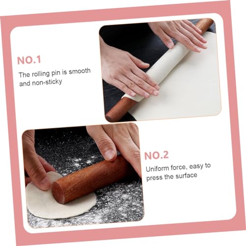 HEALEEP Wooden Kitchen Rolling Pin Set 40cm and 30cm Dough Pastry Roller 5pcs 28cm Steaming Cloth for Baking and Noodle Making - Image 4