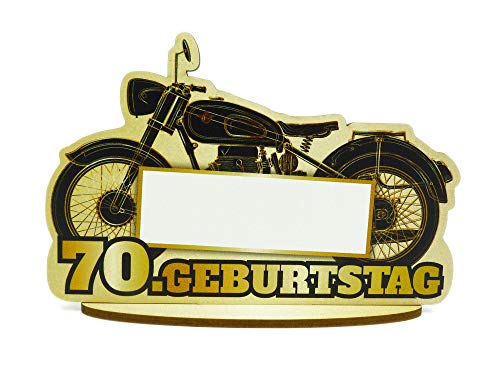 KochDialog Tischkarten Tischkärtchen 60. 70. 80 Geburtstag recycelbar,stabil 3mm dick,beschriftbar,3D-Effekt (2 Varianten) (Motorrad Männer 70. Geburtstag) Cover