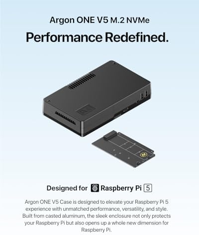 Argon ONE V5 M.2 NVMe 케이스 라즈베리 파이 5용 - 듀얼 HDMI, DAC, 쿨링 — 사진 2