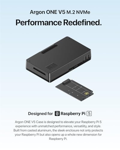 Carcasa Argon One V5 M.2 refrigeración Raspberry Pi 5 chasis NVMe aluminio 2