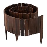 Relaxdays Bordo per Aiuole, 200 cm, Flessibile, Recinto Alto 20cm, Borudura in Legno, Reci...