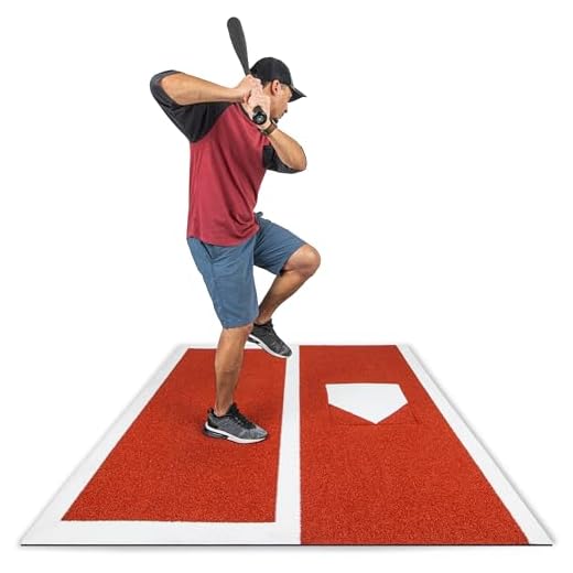 GoSports Baseball/Softball Turf Batting Mat - 6 ft x 5.5 ft Switch Hitting Design with Reversible Home Plate