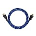 Sony 4K Upscaling 3D Streaming Blu-Ray Disc Player (Black) Bundle with Nylon-Braided HDMI Cable (2 Items)