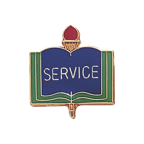 SHOP AWARDS AND GIFTS Service Enamel Lapel Pins Appreciation Reward School Teacher Employees, Bulk Pack of 12, Poly Bagged, 1 Inch