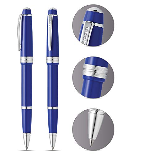 Cross Bailey Light Polished Resin Refillable Gel Ink Rollerball Pen, Medium Rollerball, Includes Premium Gift Box - Blue #TOP1