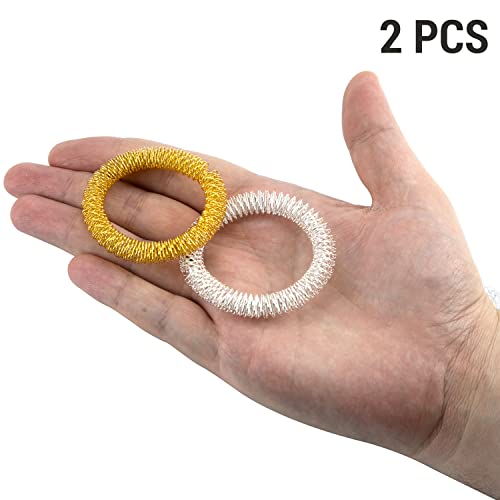IFAMIO 2 Pack Spiky Sensory Hand Wrist Massage Ring Relaxing Tool for Acupressure Therapy Releasing Stress Massager Bracelets for Relax Hands Silent Stress Reducer and Massager