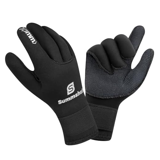 Summshall Neoprenhandschuhe 3mm Neopren Handschuhe für Damen Herren Thermisch Anti-Rutsch Wärmender Tauchhandschuhe mit elastischem Handgelenk zum Tauchen, Surfen, Schnorcheln