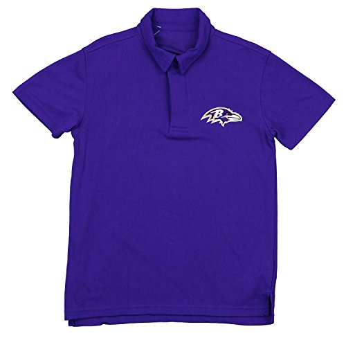 NFL Boy's Youth Performance Plyester Polo Shirt, Baltimore Ravens, X-Large (18)