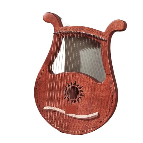 Arpa de Lira de Madera Lyre 19 cuerdas Harp Piano instrumento Musical de caoba con bolsa almacenamiento repuesto(Dark Wood)