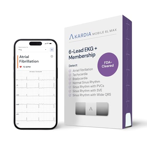 KardiaMobile 6L Max EKG Monitor, Includes One-Year KardiaCare Subscription, FDA-Cleared Heart...