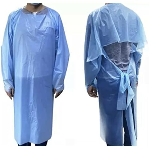 Disposable Protective Clothing Isolation Suit Surgical Gown Non-woven Workwear Outdoor Protective Clothing Dustproof Waterproof Outdoor Anti-fog Elastic Cuffs Disposable Protective Clothing Apron, Non Cover