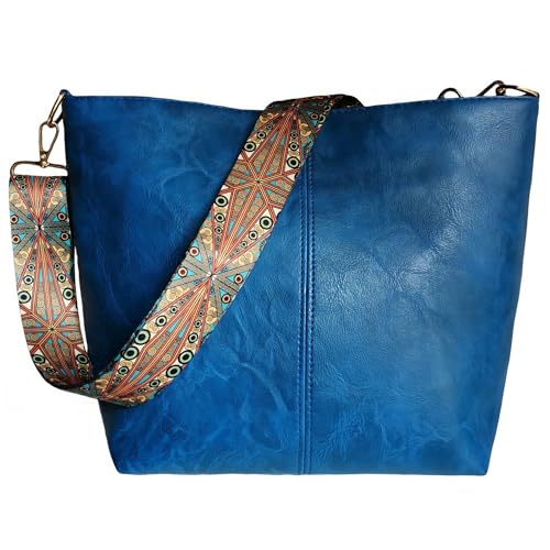 Image of Fashion Hobo Bags for Women Vegan Leather Crossbody Bag with Guitar Strap Shoulder Purses and Handbags