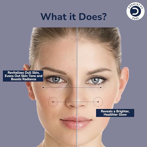 Image of Dermistry Pure 10% Vitamin C Face Serum with 1% Alpha Arbutin for Skin Lightening Brightening Glowing & Even Skin Tone Pigmentation Dark Spots Tan Removal for Men & Women Day Night Use 30ml