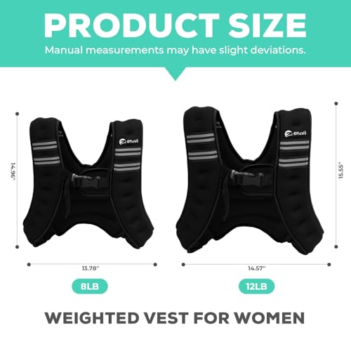 Enovi EasyGo Weighted Vest Woman, 8lb/10lb/12lb, Weighted Vest for Women (Black, 8LB) by ENOVI - Image 6