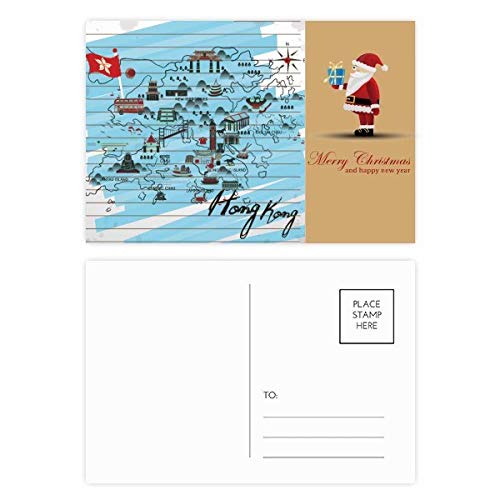 Carte postale Père Noël Hong Kong lot de 20 cartes de vœux illustrées
