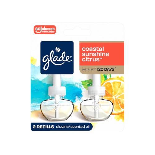 Glade PlugIns Refills Air Freshener, Scented and Essential Oils for Home and Bathroom, Coastal Sunshine Citrus, 1.34 Fl Oz, 2 Count - image 1