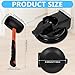 Heavy Duty Floor Gap Fixer Tool with Rubber Mallet, Made of Iron & Enhanced Suction Cup & Non-Scratch Mallet, Floor Gap Repair Kit for Laminate, Vinyl, Wood Floor