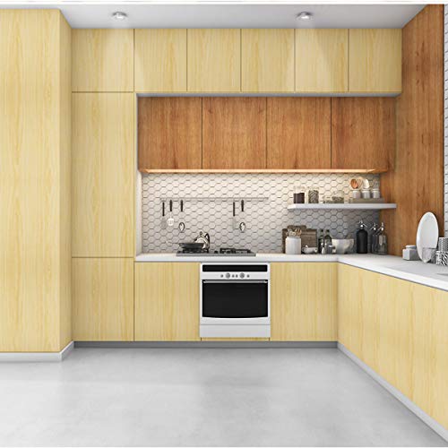 Vinilo pegatina muebles cocina impermeable para reparar puertas dañadas en madera clara 5