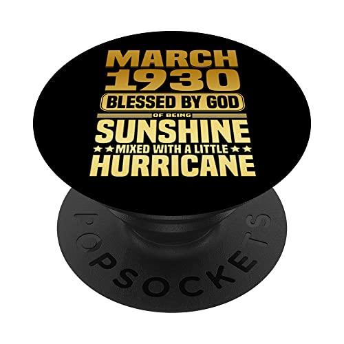 Cumpleaños 365 Marzo 1930 Regalo de cumpleaños 91 bendecido por Dios PopSockets PopGrip Intercambiable