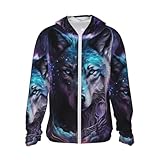 Occasions : nos vestes légères Purple Sky Wolf pour femmes et hommes peuvent être le complément parfait à votre garde-robe. Il s'adapte à tout type de tenue inférieure et convient à une large gamme d'activités de plein air, y compris la plage, la course, le cyclisme, la pêche, la randonnée, le camping et même les promenades décontractées