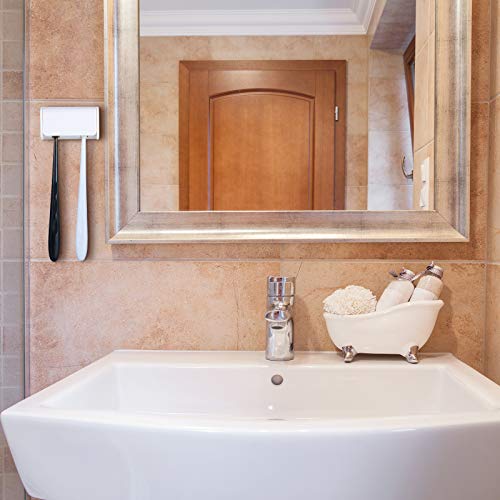 2 Pack Toothbrush Holder Wall Mounted With Cover For Bathroom, 2 Slots Self Adhesive Toothbrushes Holder White Toothbrush Hanger For Dorm Bathrooms And Shower #TOP6