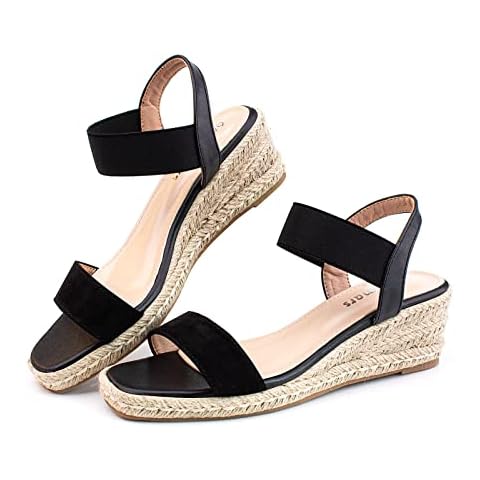 Sandales Femme Hitmars Compensées Noires EU 38 Cover