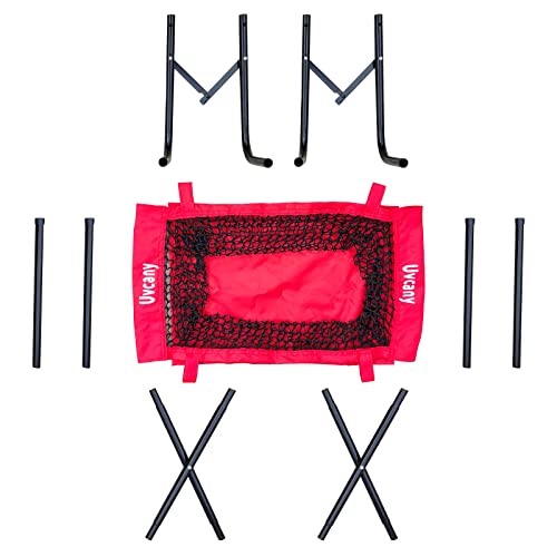 Uvcany Baseball Caddy For Balls, Portable Large Capacity Ball Caddy For Baseball Softball Tennis Stand, Holds 100+ Baseballs Or 50+ Softballs For Pitching Or Batting Practice Training Drills (Red) #TOP5